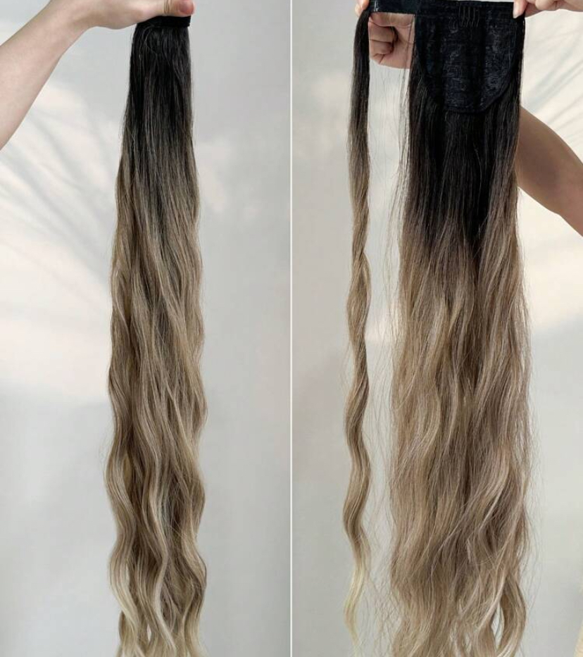 Ombre vasalható I. osztályú, hullámos 90 cm szintetikus copf (8)