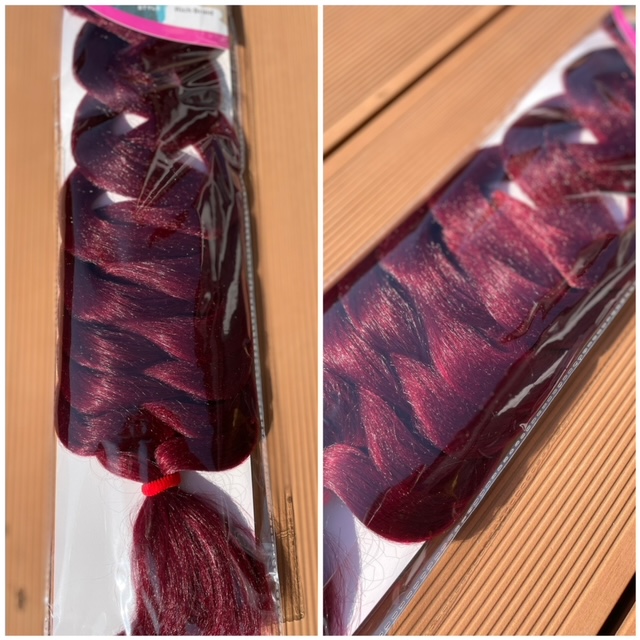 Szintetikus póthaj bordó/mahagóni 120gr/100cm 10db