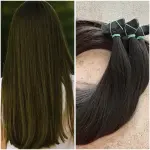 Natúr 4-5-ös barna, vastagabb szálú tape in (ragasztócsíkos) eredeti haj 60 cm/ 1 pár (2db)