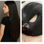 Tresszelt sötétbarna vékonyszálú 40cm natúr 100% eredeti haj/ 10gr