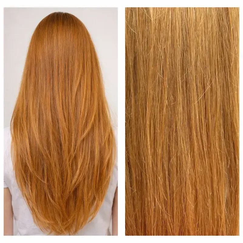 8.3-as színű, 100% emberi hajból készült csatos haj kb. 110-115gr 40 cm